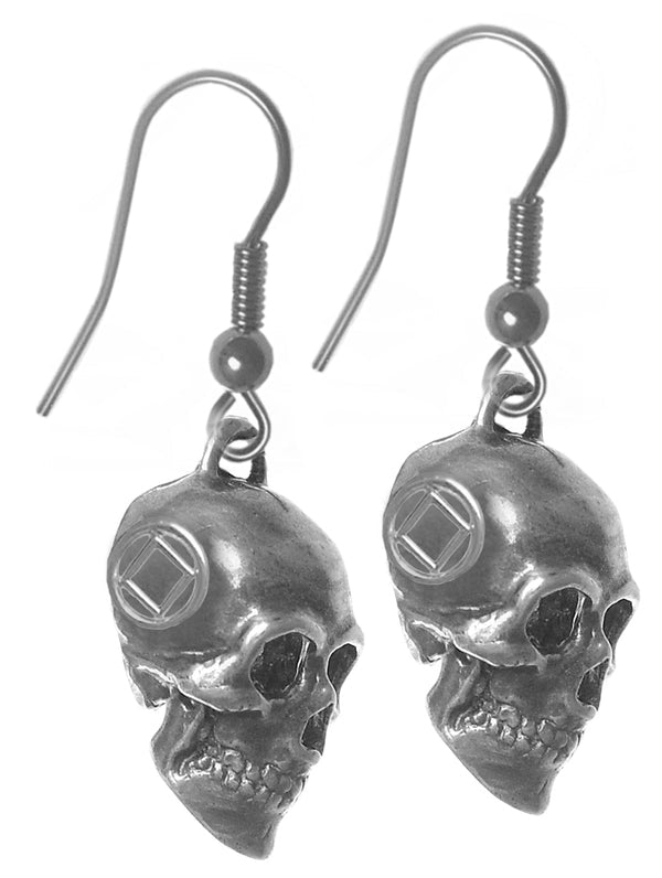 NSE197. NA Symbol Skull. Sterling Silver. - Premium Jewelry from 12 Step Gold by Jonathan Friedman - Just $100! Shop now at Choices Books & Gifts