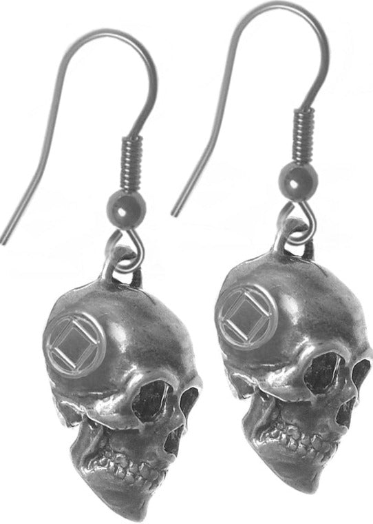 NSE197. NA Symbol Skull. Sterling Silver. - Premium Jewelry from 12 Step Gold by Jonathan Friedman - Just $100! Shop now at Choices Books & Gifts
