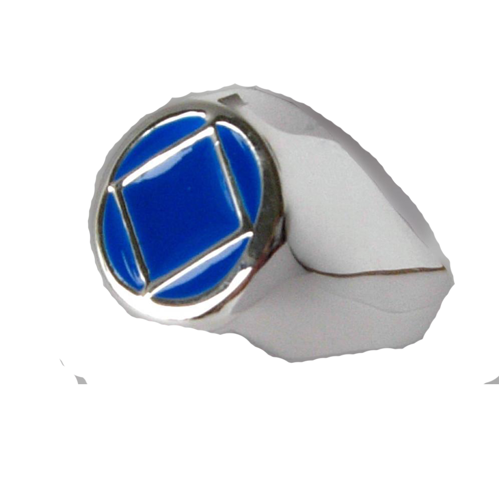 NSR02. NA Blue Enamel Ring, Sterling Silver. - Premium Jewelry from 12 Step Gold by Jonathan Friedman - Just $49.95! Shop now at Choices Books & Gifts