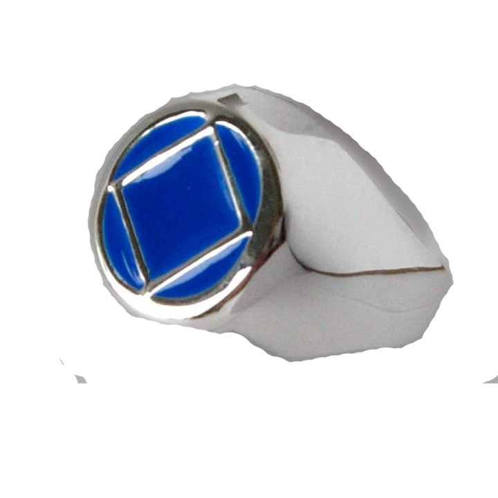NSR02. NA Blue Enamel Ring, Sterling Silver. - Premium Jewelry from 12 Step Gold by Jonathan Friedman - Just $49.95! Shop now at Choices Books & Gifts