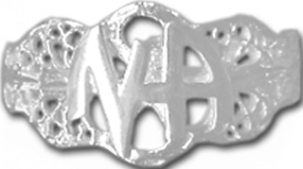 NSR08. NA Initials Ring, Sterling Silver. - Premium Jewelry from 12 Step Gold by Jonathan Friedman - Just $49.95! Shop now at Choices Books & Gifts