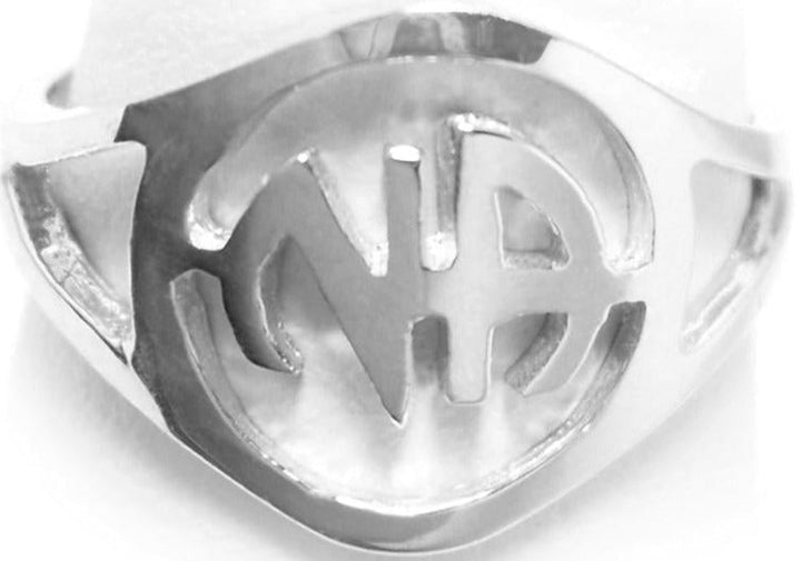 NSR10. NA Initial Ring, Sterling Silver. - Premium Jewelry from 12 Step Gold by Jonathan Friedman - Just $29.95! Shop now at Choices Books & Gifts