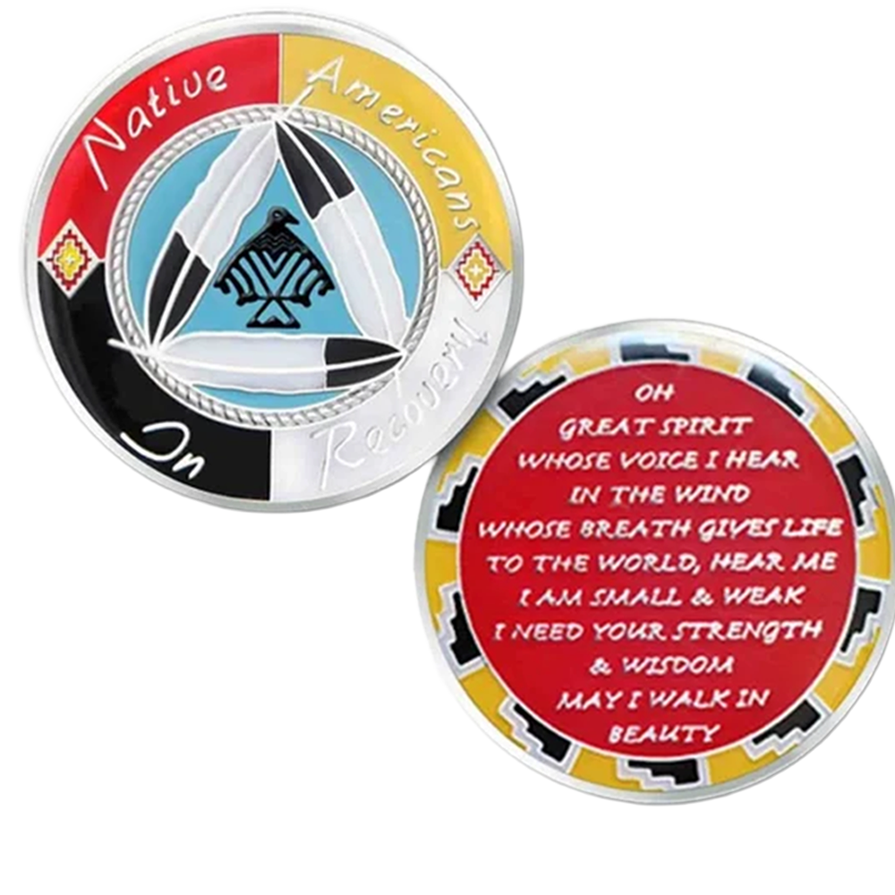Native American Recovery Coin, Red/Yellow - Recovery Medallion from Choices Books & Gifts