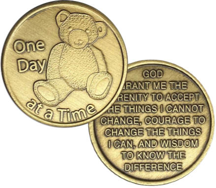 ODAT, Teddy Bear, Bronze AA Coin - Recovery Medallion from Choices Books & Gifts
