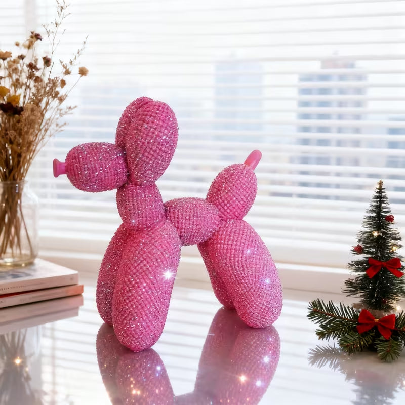 G148. Pink Balloon Dog Sculpture – Shiny Resin Art Decor
