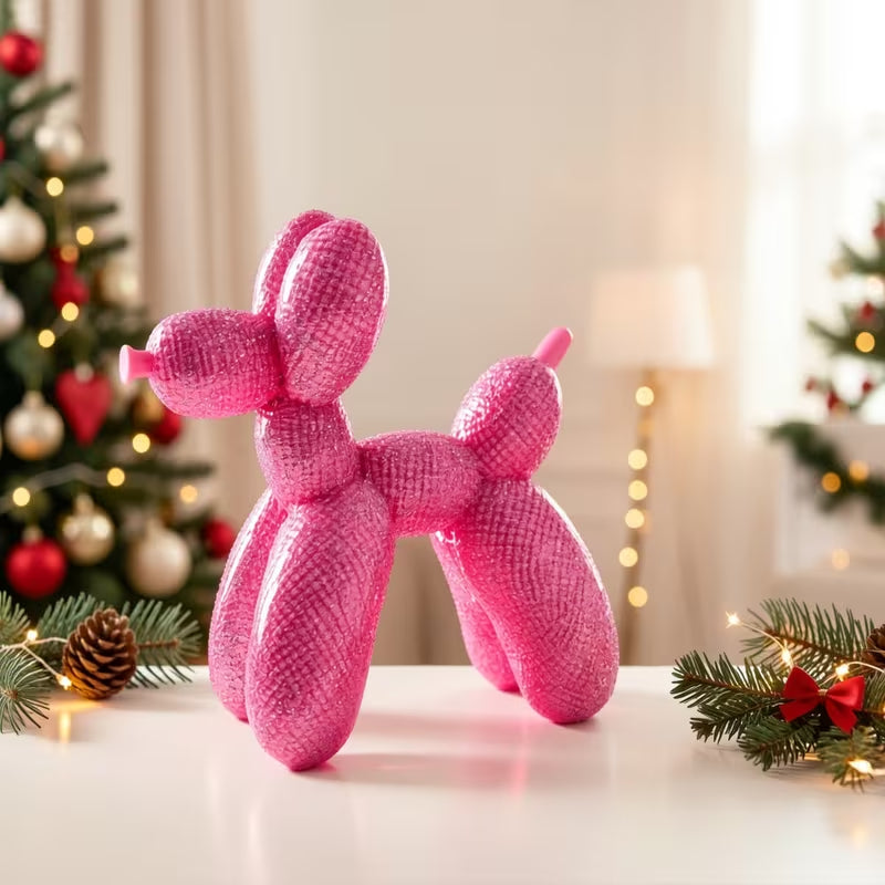 G148. Pink Balloon Dog Sculpture – Shiny Resin Art Decor