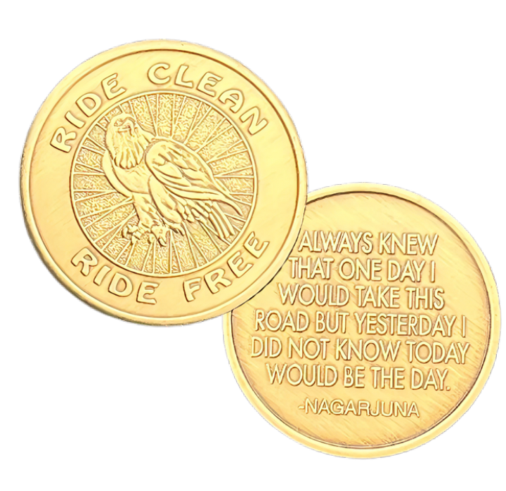 Ride Clean, Ride Free Bronze Coin - Recovery Medallion from Choices Books & Gifts