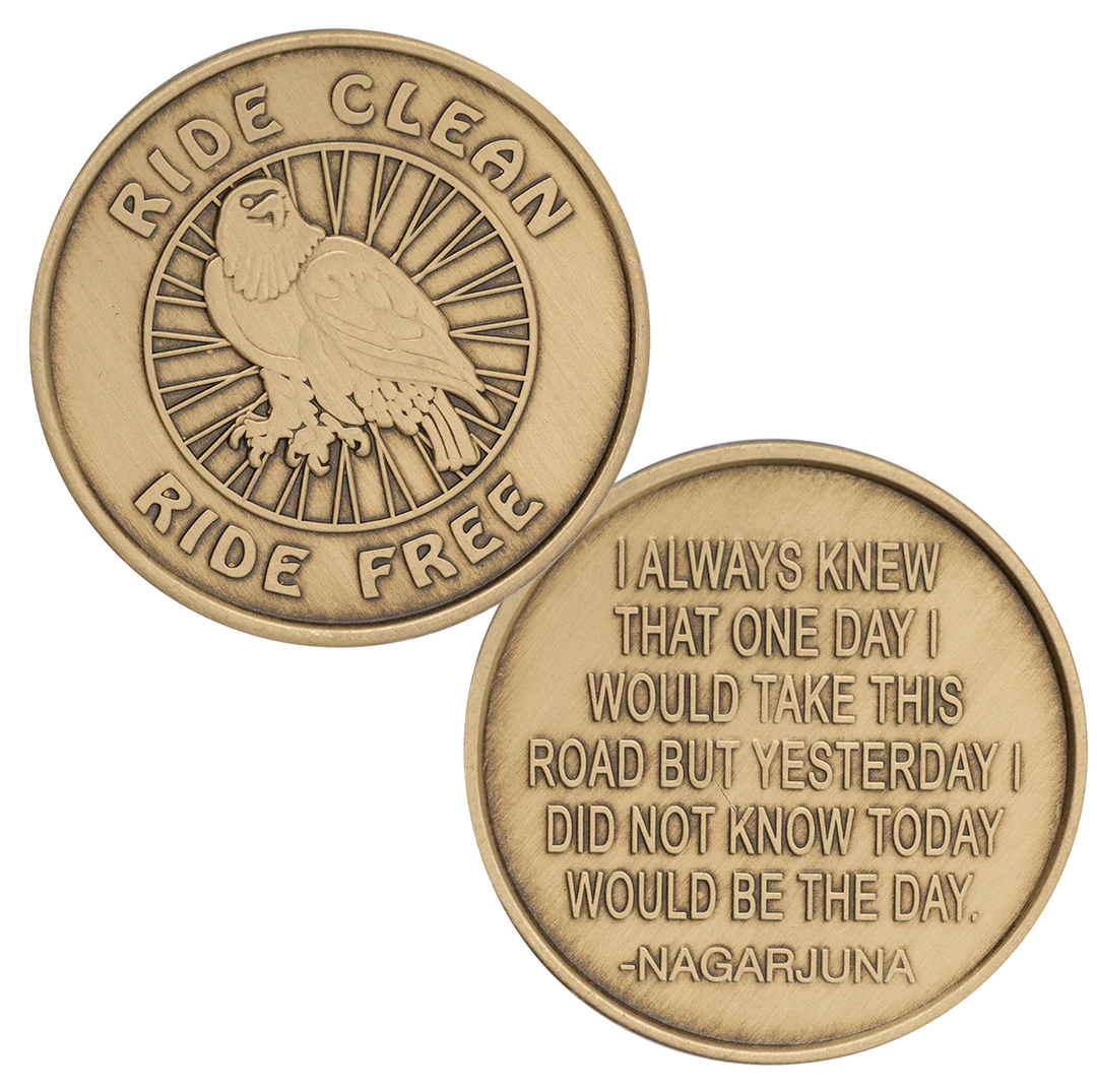 Ride Clean, Ride Free Bronze Coin - Recovery Medallion from Choices Books & Gifts