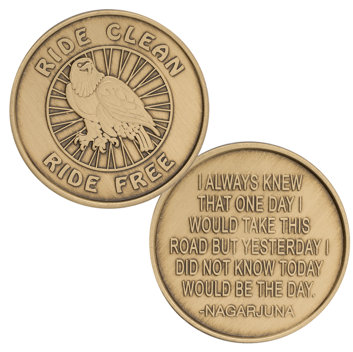 Ride Clean, Ride Free Bronze Coin - Recovery Medallion from Choices Books & Gifts