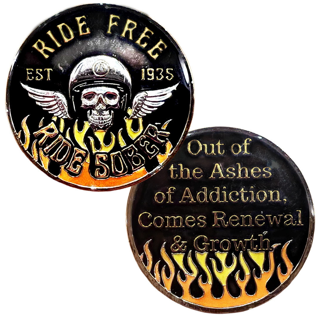 Ride Free Flame AA Coin - Recovery Medallion from Choices Books & Gifts