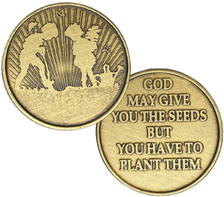 Seeds, God May Give Seeds, Bronze AA Coin - Recovery Medallion from Choices Books & Gifts