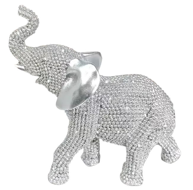 G145. Elephant Shiny Mini Elephant - SILVER