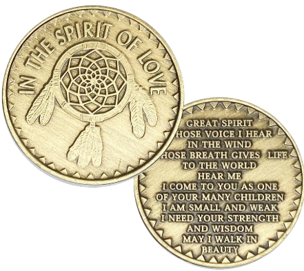 Spirit of Love, Great Spirit Bronze AA Coin - Recovery Medallion from Choices Books & Gifts