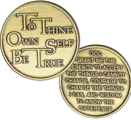 To Thine Own Self Be True, Bronze Coin - Recovery Medallion from Choices Books & Gifts