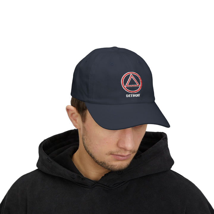 V33. Detroit Hat, Embroidered, Navy.