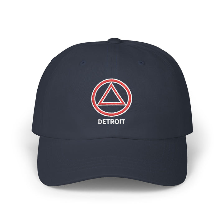 V33. Detroit Hat, Embroidered, Navy.