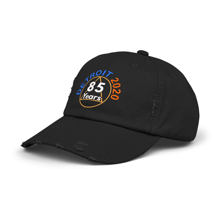 V34a.Detroit 85 Distressed Cap, Multi Colors