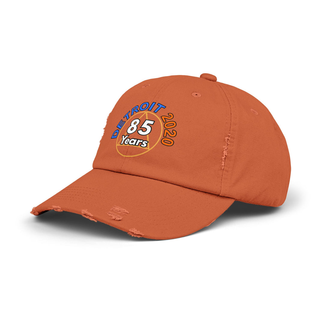V34a.Detroit 85 Distressed Cap, Multi Colors