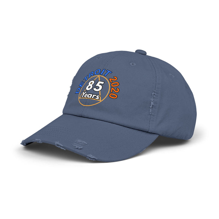 V34a.Detroit 85 Distressed Cap, Multi Colors