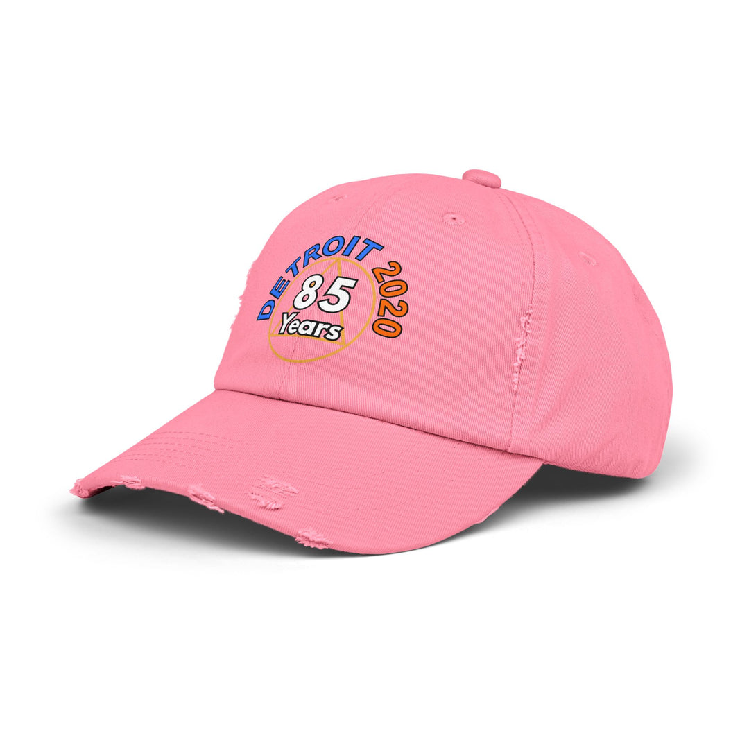 V34a.Detroit 85 Distressed Cap, Multi Colors