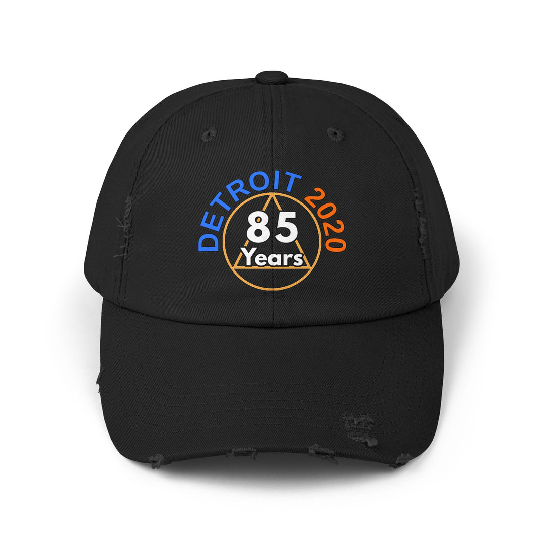V34a.Detroit 85 Distressed Cap, Multi Colors