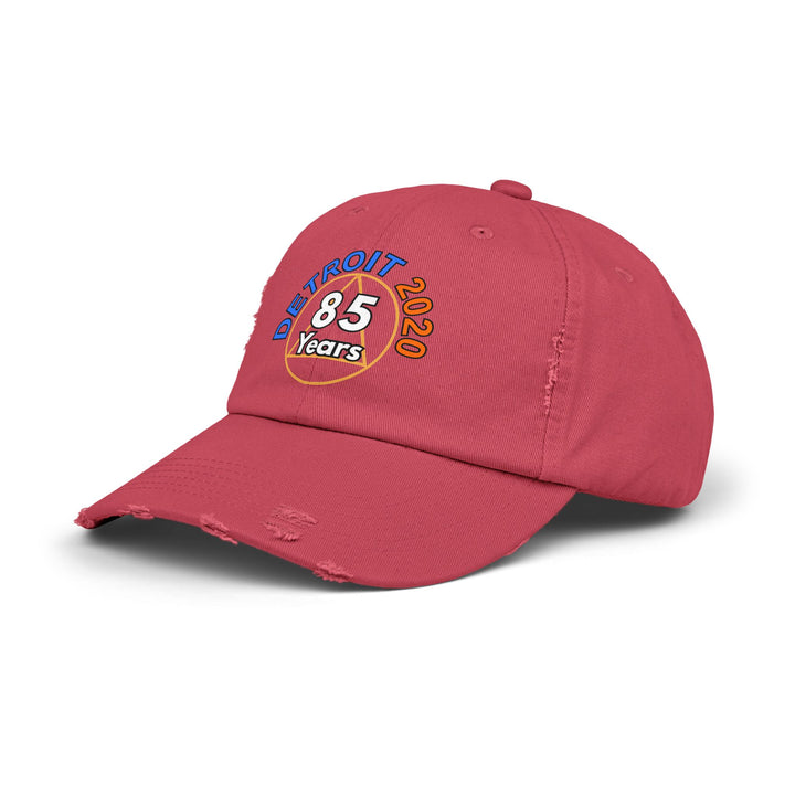 V34a.Detroit 85 Distressed Cap, Multi Colors