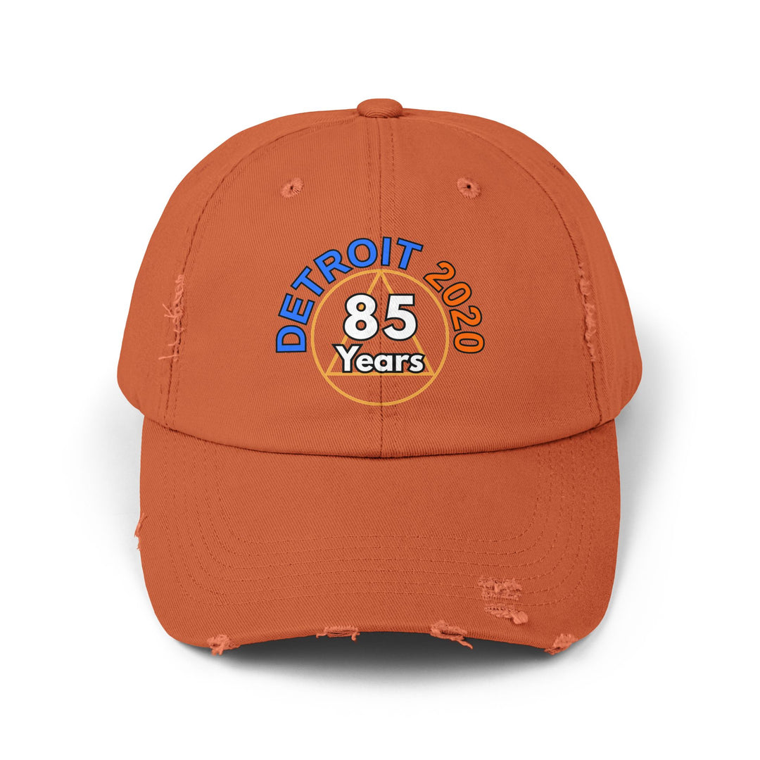 V34a.Detroit 85 Distressed Cap, Multi Colors