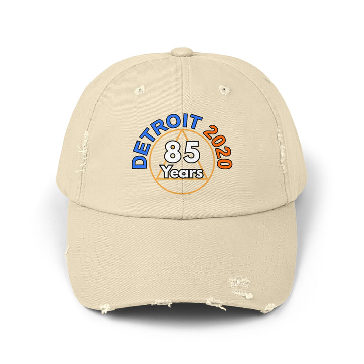 V34a.Detroit 85 Distressed Cap, Multi Colors