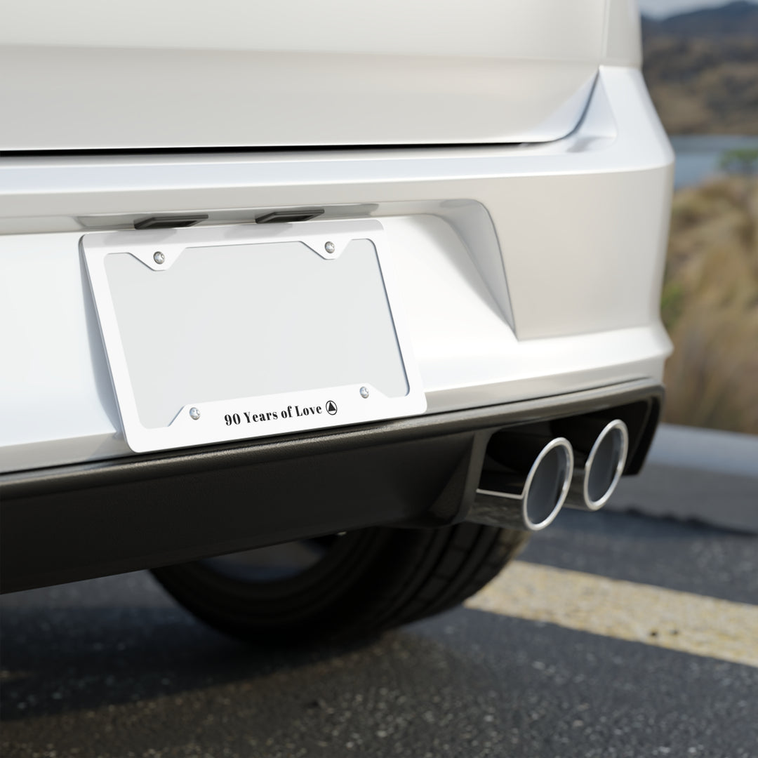 V61. License Plate Frame. 90 Years of Love