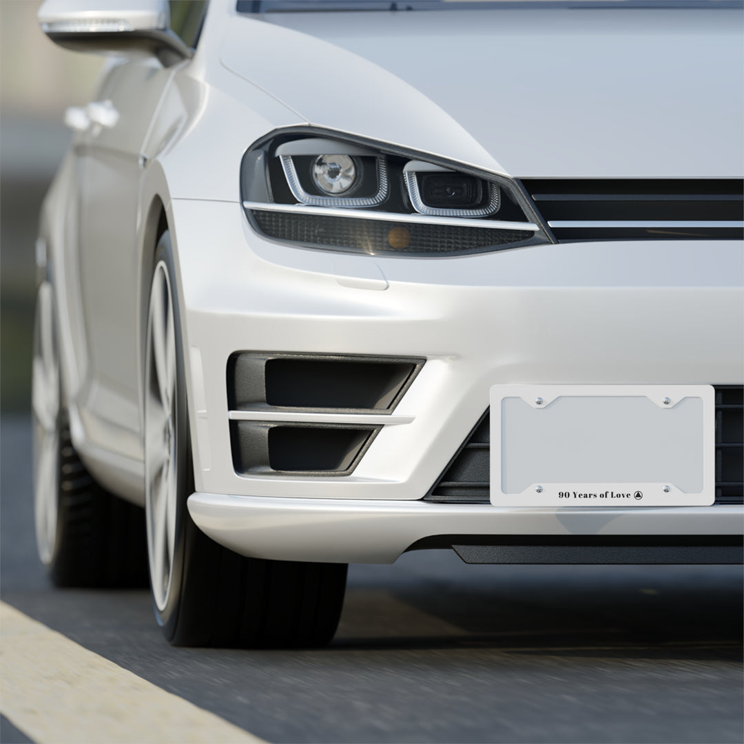 V61. License Plate Frame. 90 Years of Love