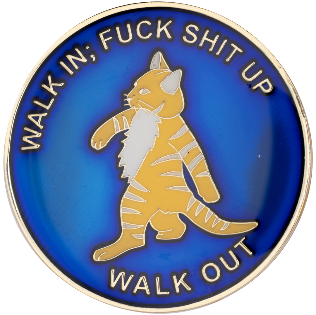 Walk In Walk Out Cat Coin, Art Version - Recovery Medallion from Choices Books & Gifts