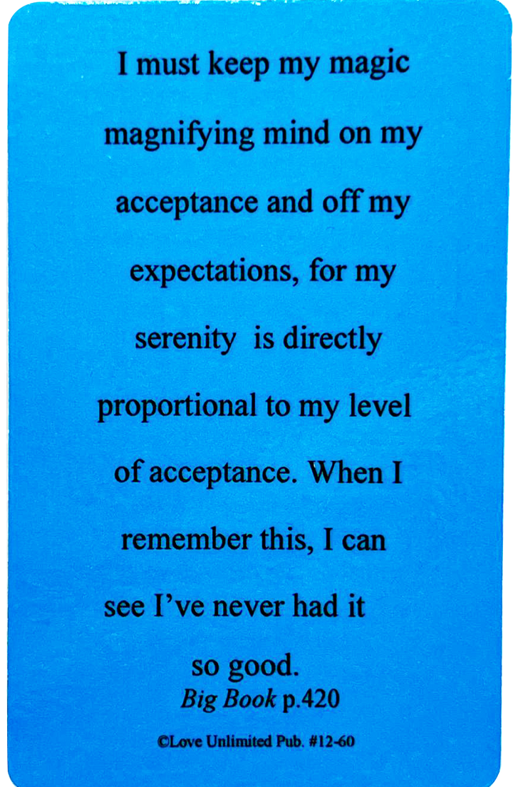 Wallet Card: Acceptance, Double Sided