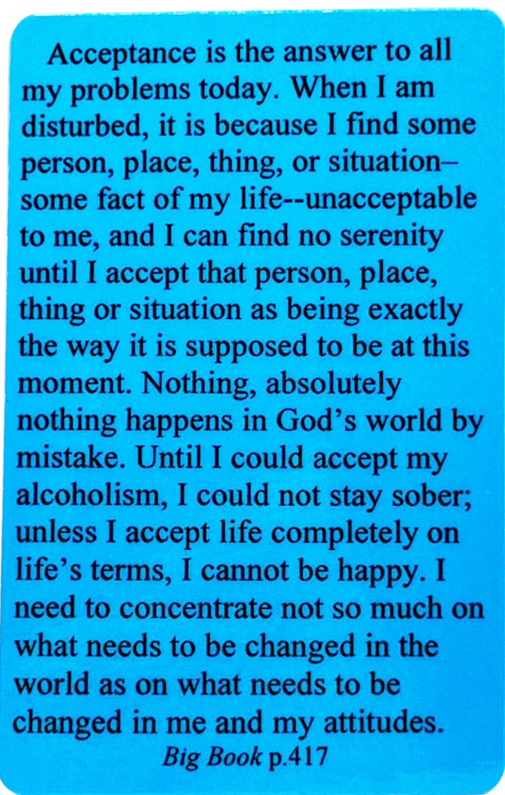 Wallet Card: Acceptance, Double Sided