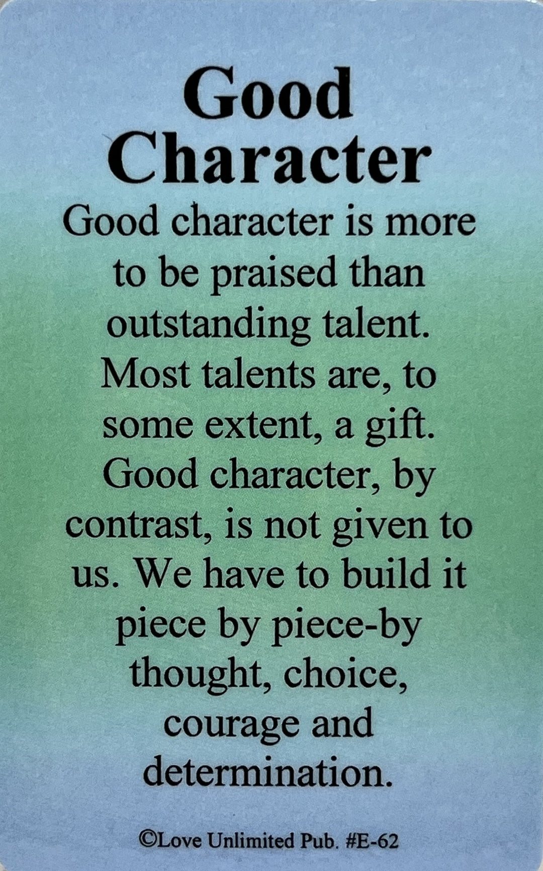 Wallet Card: Good Character - Choices Books & Gifts