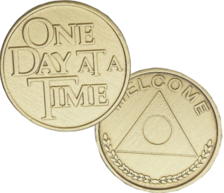 Welcome AA Coin, One Day At A Time, Bronze - Recovery Medallion from Choices Books & Gifts