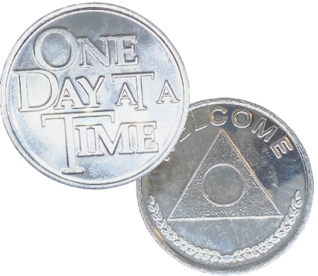 Welcome, One Day At A Time, Aluminum Coin - Recovery Medallion from Choices Books & Gifts