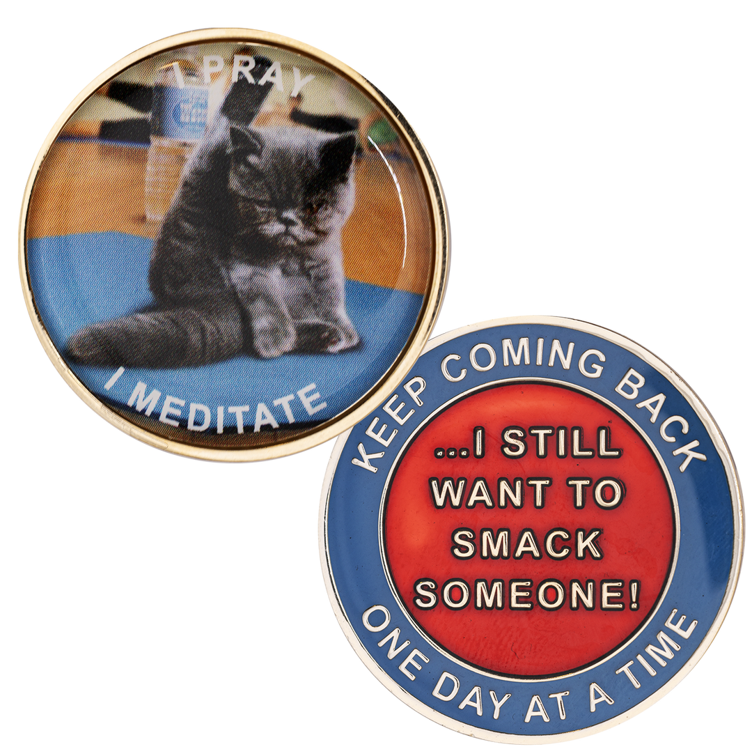 Yoga Cat Medallion - Recovery Medallion from Choices Books & Gifts