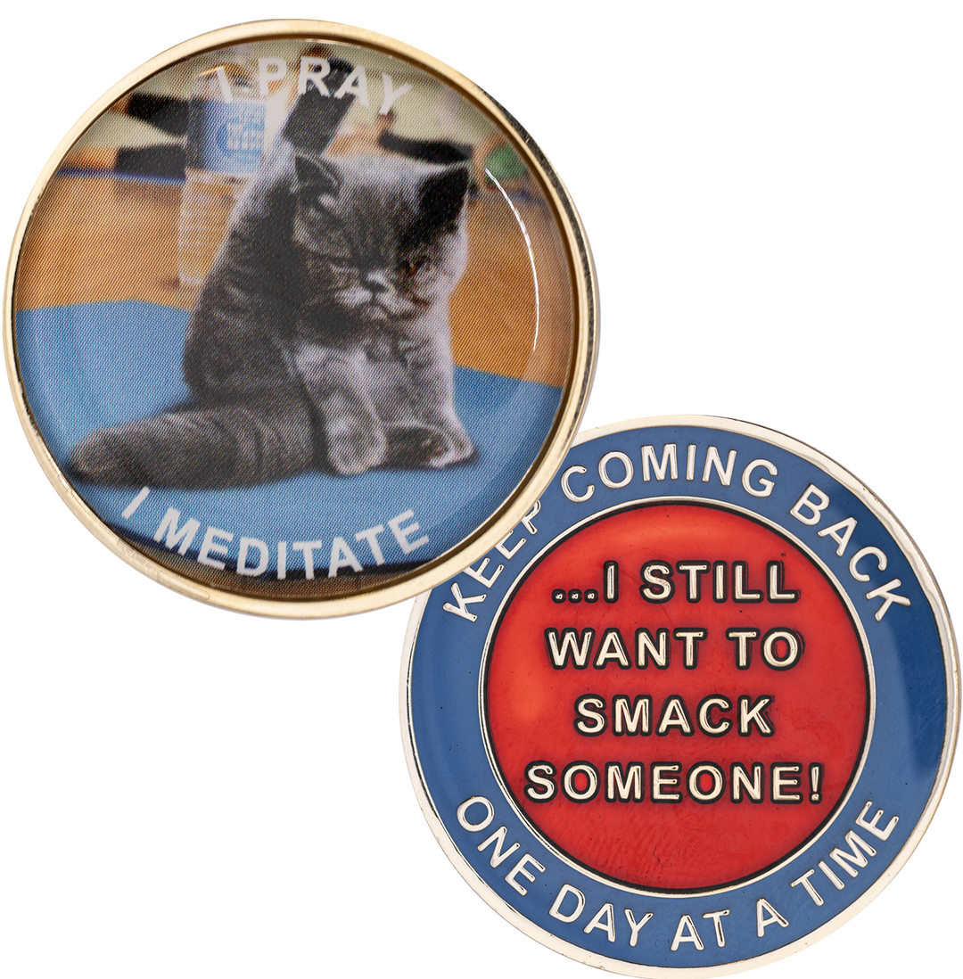 Yoga Cat Medallion - Recovery Medallion from Choices Books & Gifts