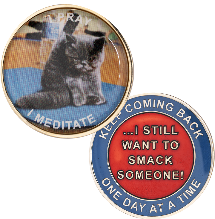 Yoga Cat Medallion - Recovery Medallion from Choices Books & Gifts