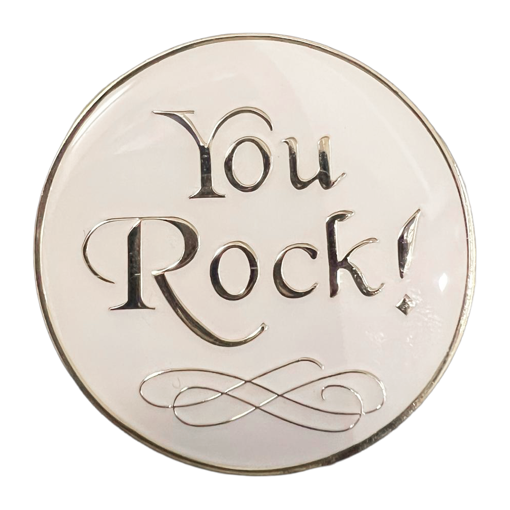 You Rock Medallion, White - Recovery Medallion from Choices Books & Gifts
