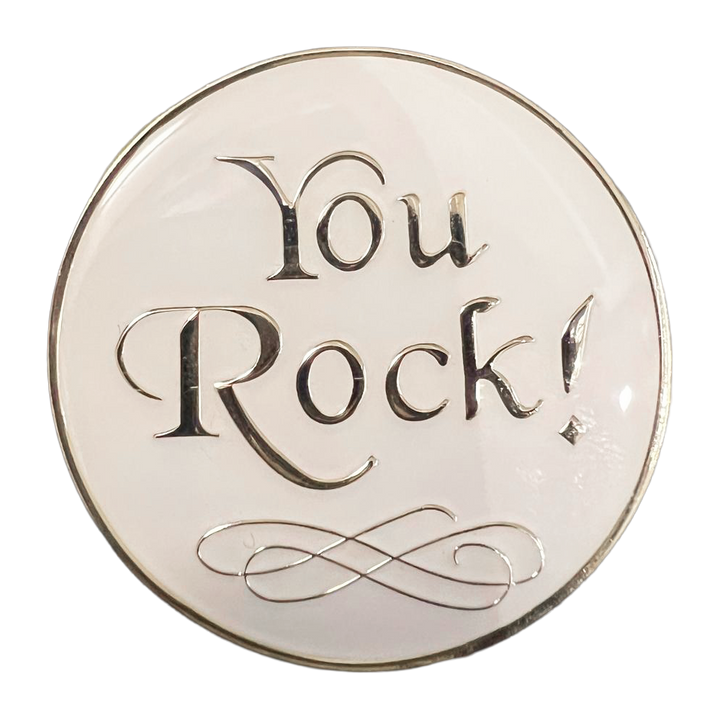 You Rock Medallion, White - Recovery Medallion from Choices Books & Gifts