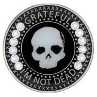 #Z01. Grateful I'm Not Dead Coin w White Crystals - Premium Medallions from Choices - Just $21.95! Shop now at Choices Books & Gifts