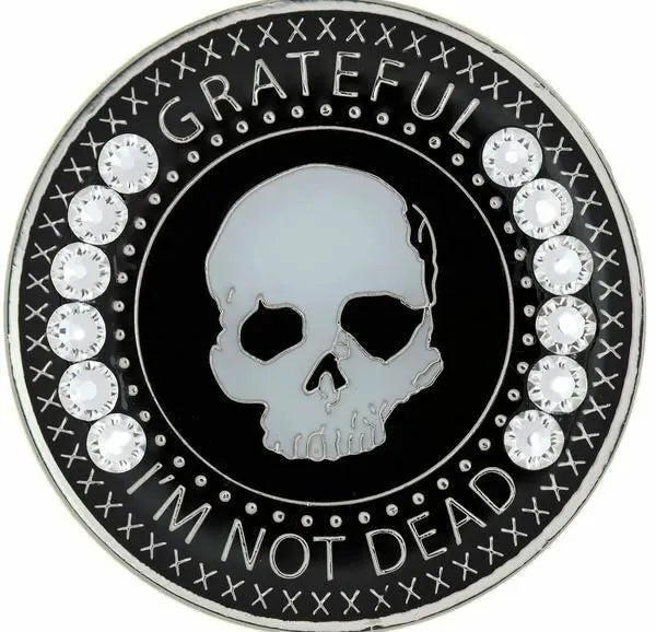#Z01. Grateful I'm Not Dead Coin w White Crystals