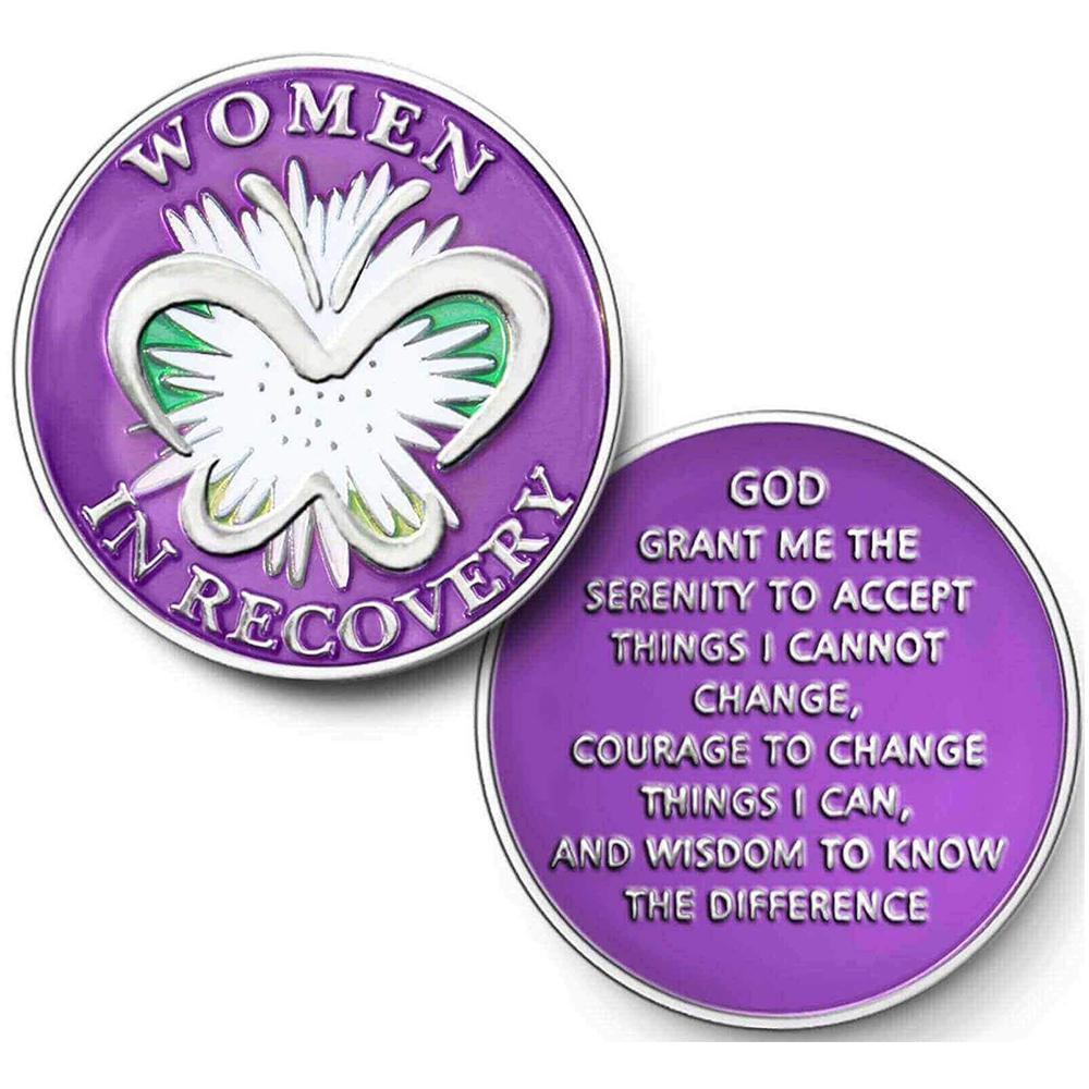 #Z16. Women in Recovery Medallion - Purple - Premium Medallions from Recovery Accents - Just $13.95! Shop now at Choices Books & Gifts
