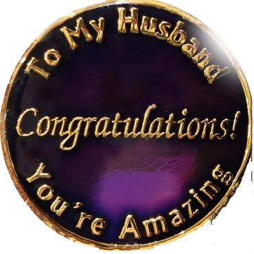 #Z22. Husband Medallion Purple or Blue - Premium Medallions from Choices - Just $13.95! Shop now at Choices Books & Gifts