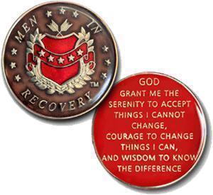 #Z26. Men in Recovery Medallion - Brown. - Premium Medallions from Recovery Accents - Just $13.95! Shop now at Choices Books & Gifts