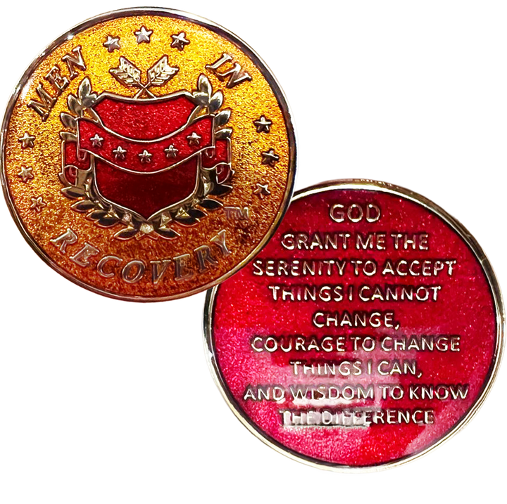 Z26a.  Men in Recovery Medallion - Goldish Brown.