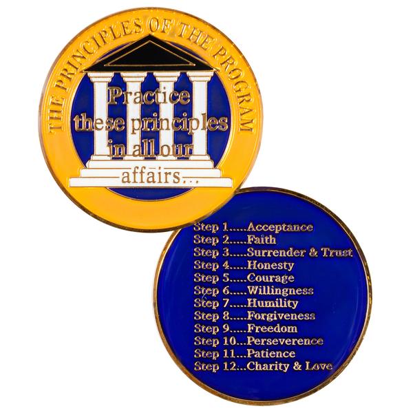 #Z31. Principles, Yellow Blue Pillar Coin
