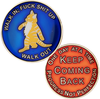 Z34.  Walk In Walk Out Cat Coin, Art Version