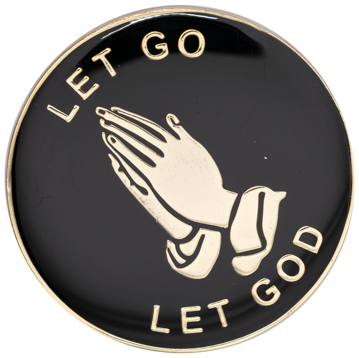 Z43.  Let Go & Let God Recovery Coin, Black